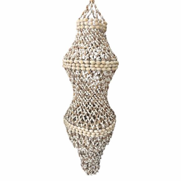 Vintage Boho Nassa Sea Shells Handmade Chandelier Lampshade 39” - Picture 1 of 10